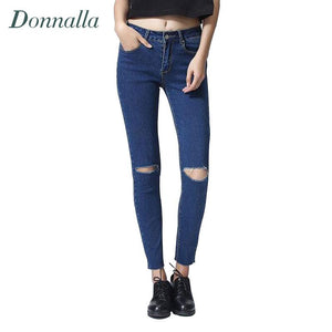 High Waist Jeans Women Skinny Ripped Jeans