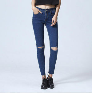 High Waist Jeans Women Skinny Ripped Jeans