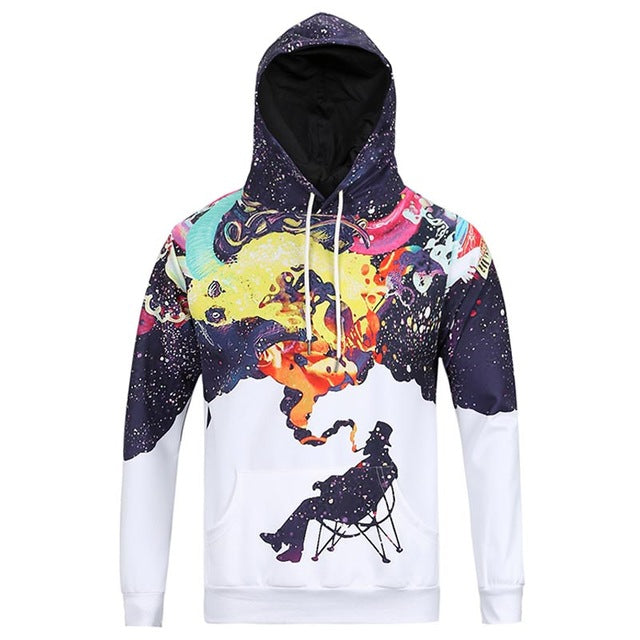 Smoking Person Hoody Casual Hoodies With Cap For Mens