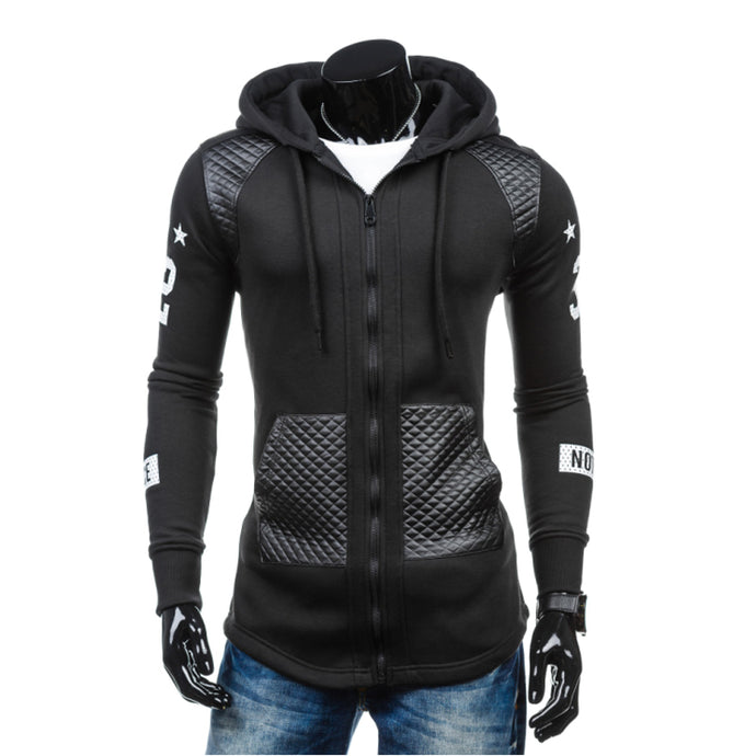 Hombre Hip Hop Mens Brand Letter Hooded Zipper Hoodie