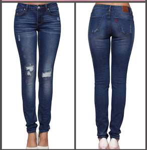 Woman Jeans For Girls Stretch Mid Waist Skinny Jeans